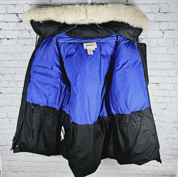 EDDIE BAUER | vintage goose down sheep fur trim parka winter jacket - Picture 4 of 11